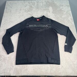 Nike Air Max Mens Black Mixed Media Crewneck Sweatshirt Large Athleisure